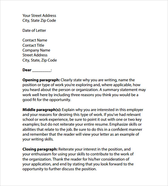 Free 7 Professional Cover Letter Templates In Ms Word Pdf