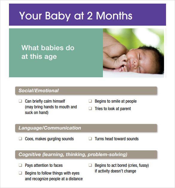 baby milestones chart template