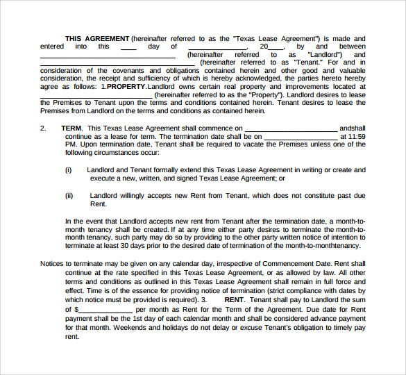 free 9 sample lease agreement templates in pdf ms word