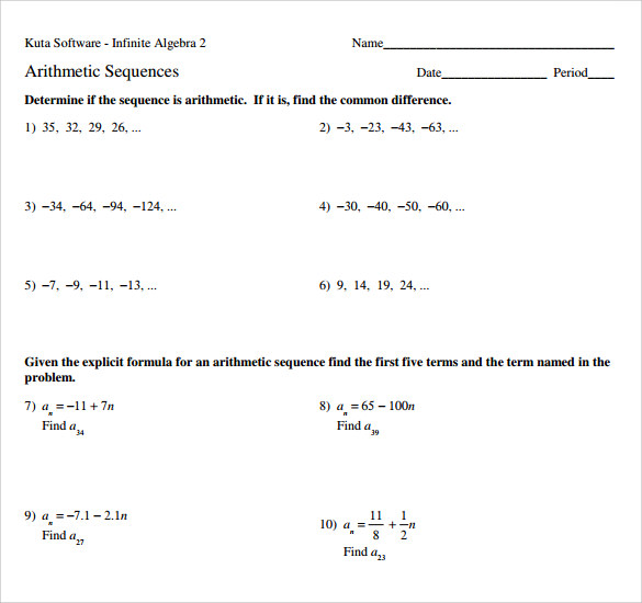 arithmetic sequence example word problems