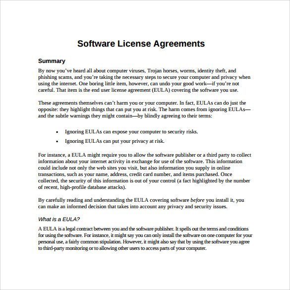 How to write license software agreement