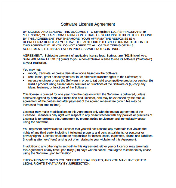 FREE 14+ Sample Software License Agreement Templates in PDF MS Word