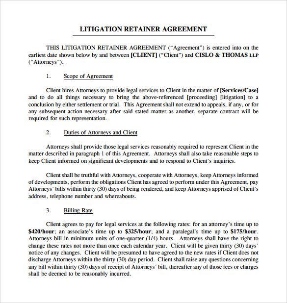 legal retainer agreement