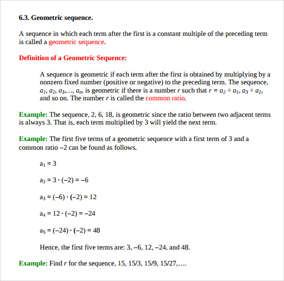 Geometric Sequence