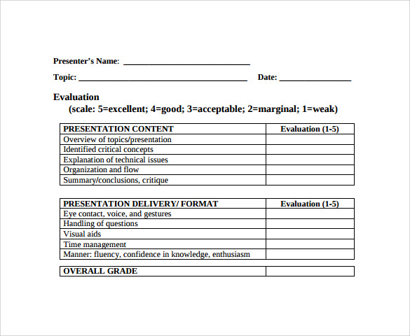 pdf download presentation evaluation form