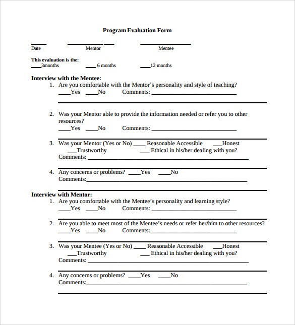 FREE 7  Program Evaluation Forms in PDF MS Word