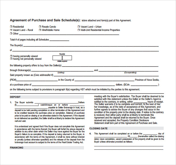 agreement of sale and purchase 