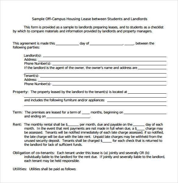 standard house lease agreement