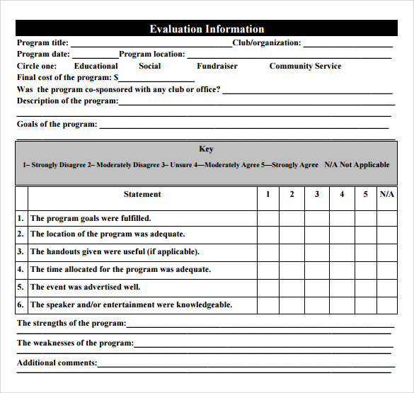 performance evaluation form 