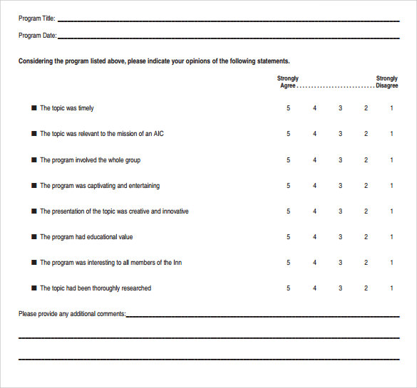 12 Program Evaluation Forms - Samples, Examples & Formats ...