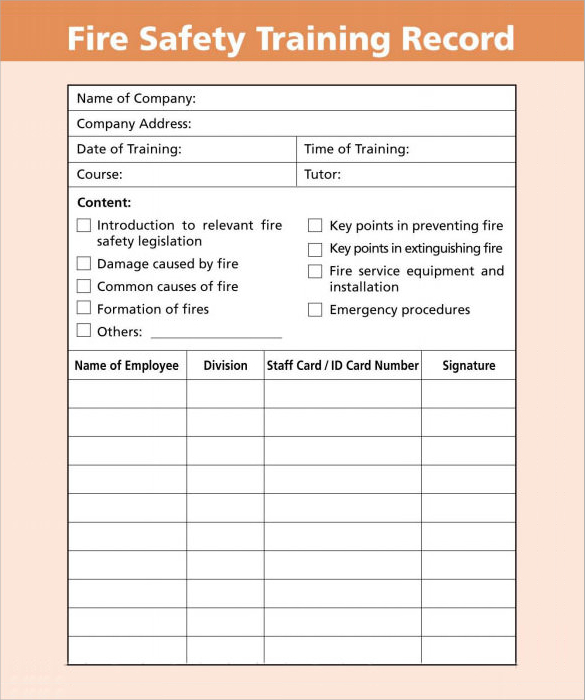 training log template download in pdf
