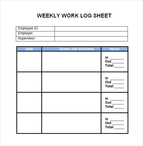 FREE 30  Sample Log Templates in PDF MS Word Excel