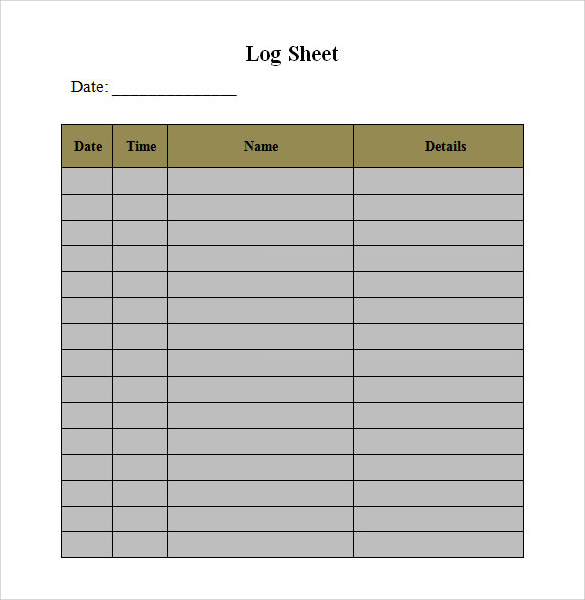 Free Printable Log Sheets Templates