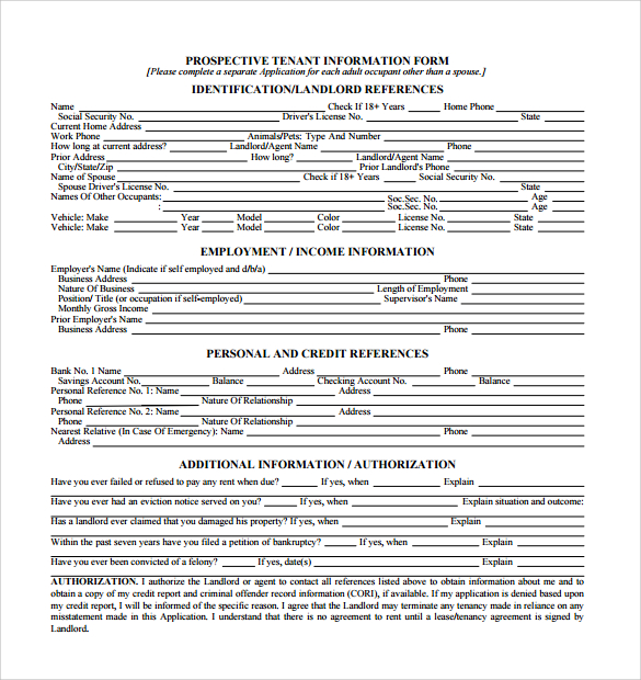 free-11-tenant-information-forms-in-pdf-ms-word