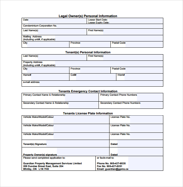 off site owner tenant information form 