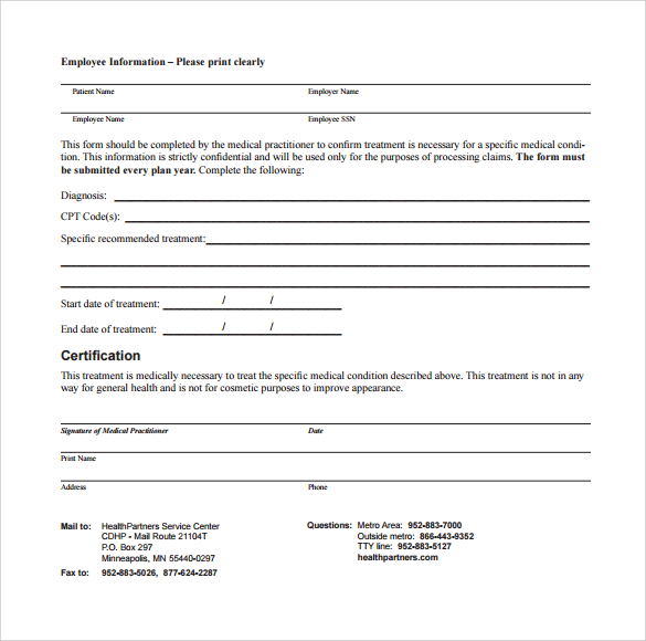 Letter Medical Necessity Template