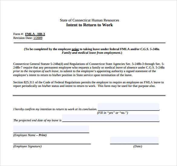FREE 16+ Return to Work Medical Form Templates in PDF MS Word