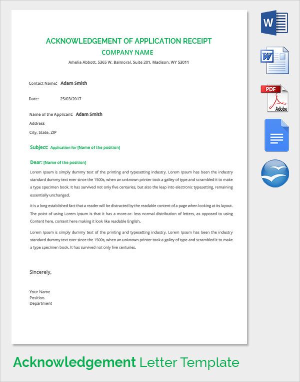 FREE 23 Sample Acknowledgement Of Service Forms In PDF MS Word
