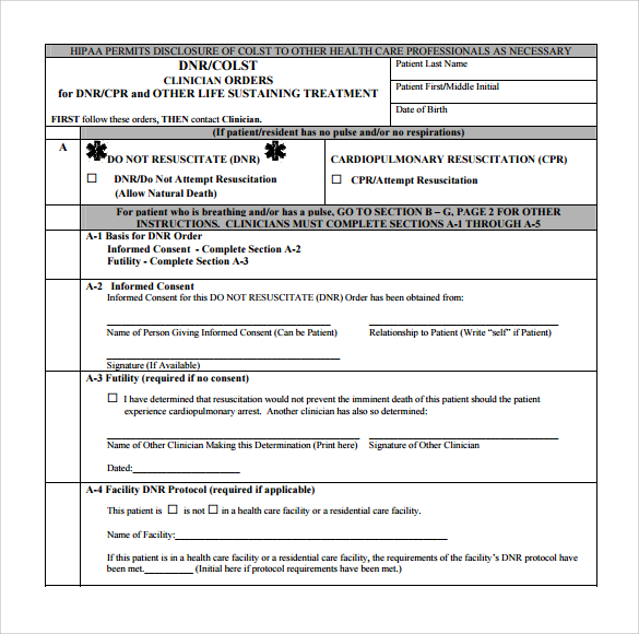 Free Dnr Printable Forms Printable Forms Free Online