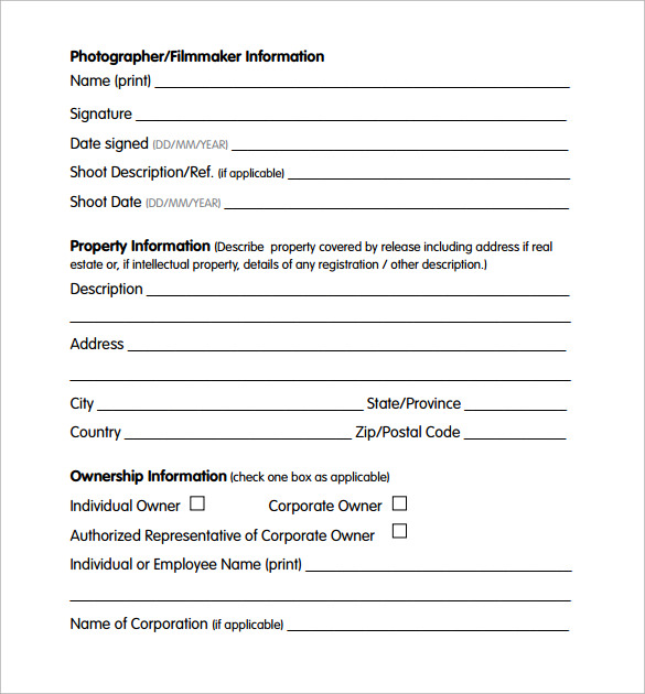 FREE 14 Sample Property Release Forms In PDF MS Word