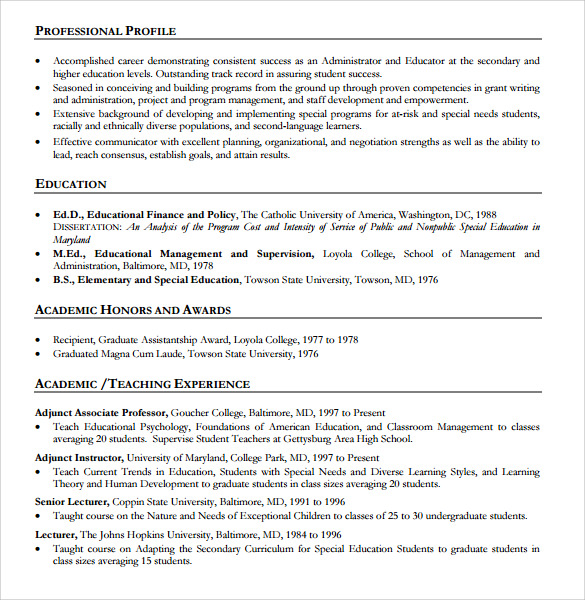 academic tutor resume