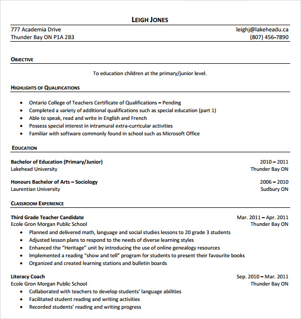 tutor resume template example