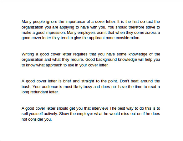 how to write a good cover letter