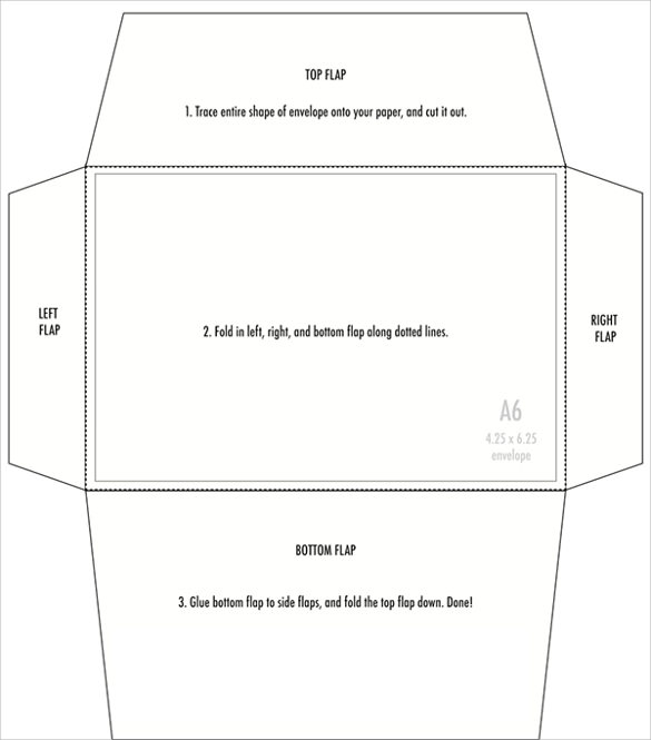 3.63x6.5 ms word envelope template