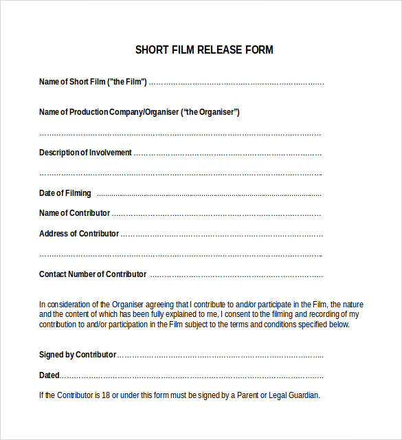 actor release form document