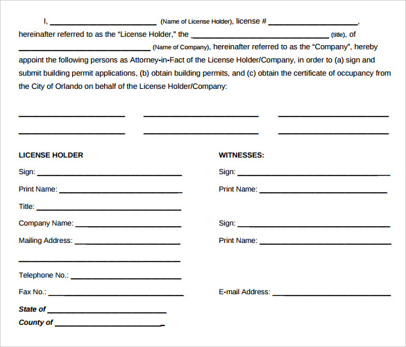 free download special power of attorney form