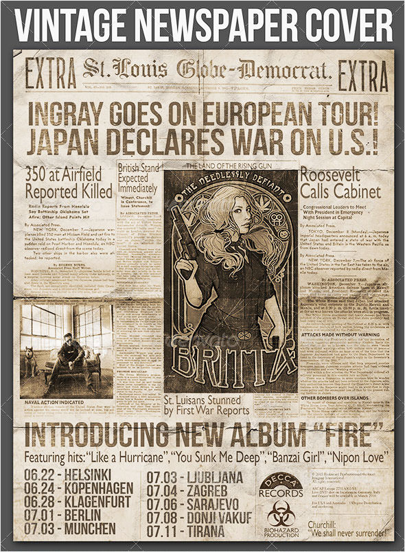 word document free vintage newspaper template