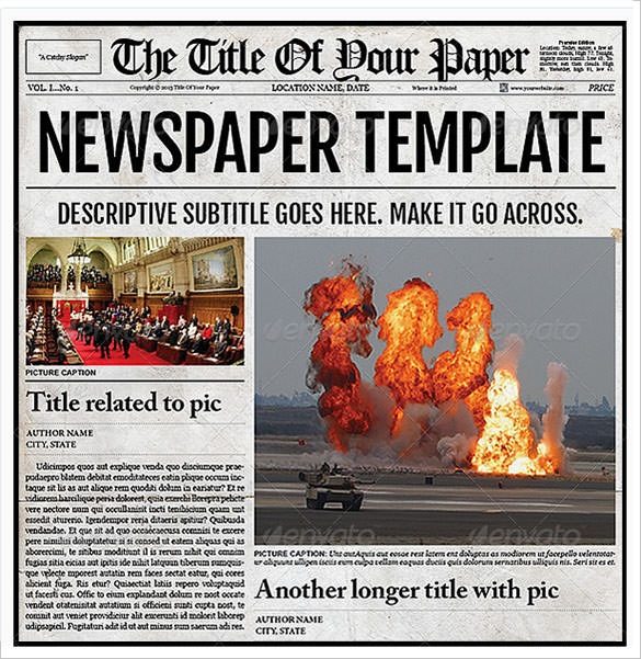 old newspaper template sample