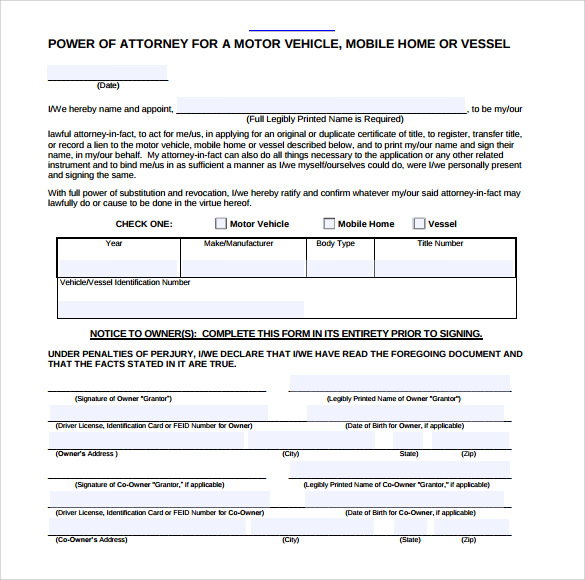 8-blank-power-of-attorney-forms-samples-examples-format-sample-templates