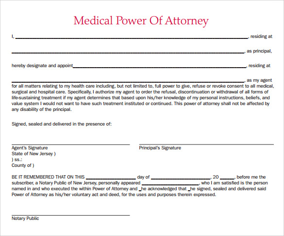 Free Printable Medical Power Of Attorney Template Printable Templates