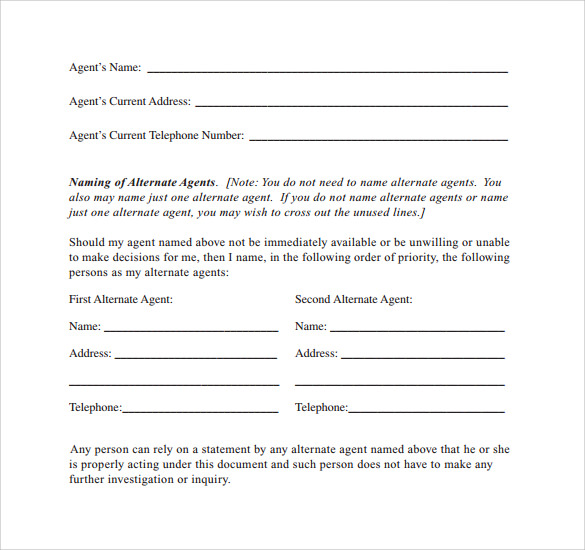 free download health care power of attorney form