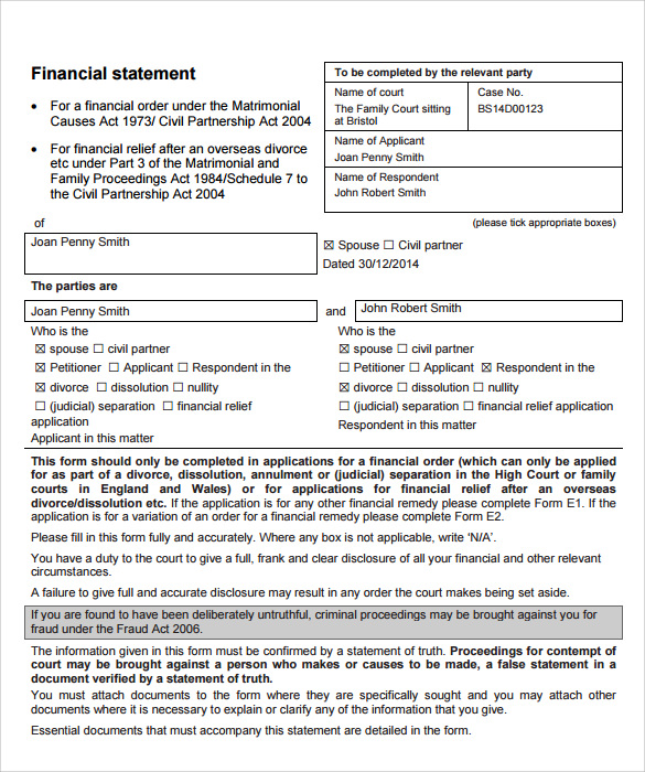 contribution income statement format