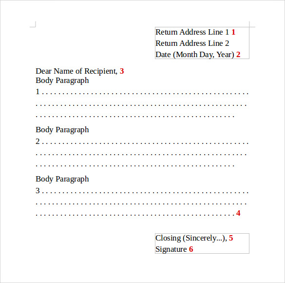 informal letter format sample