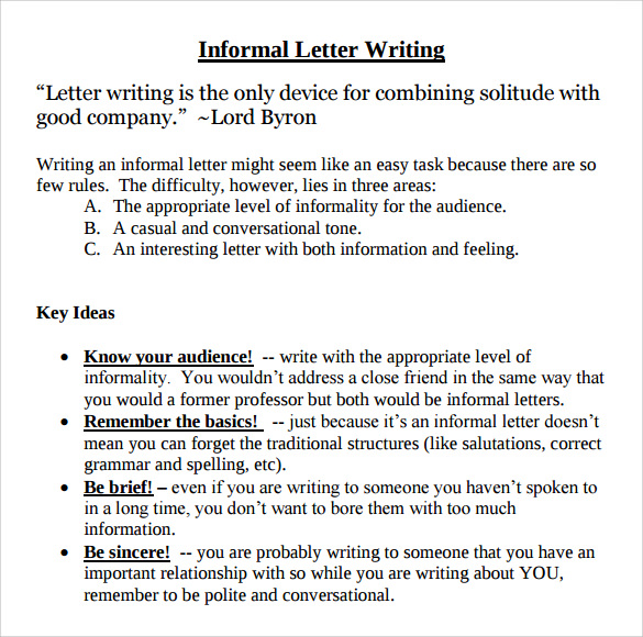 How To Start An Informal Letter Format For Informal Letters 2022 11 01