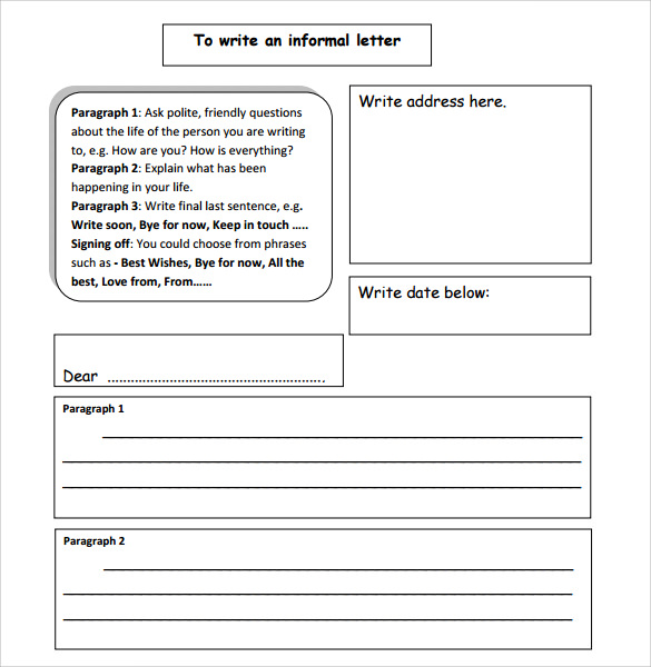 free 9 sample informal letter templates in ms word pdf google docs pages