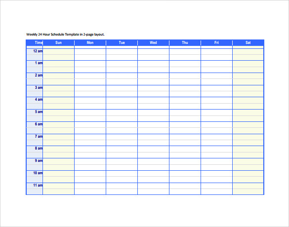 free weekly checklist schedule