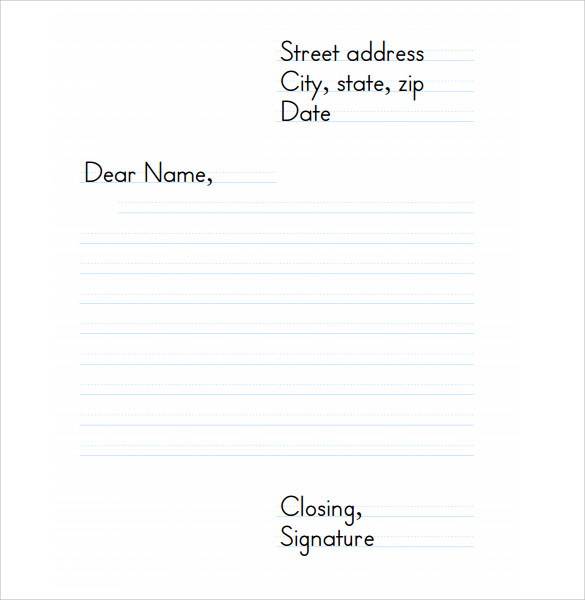 kids friendly letter template