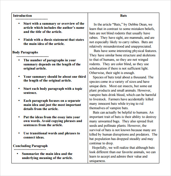 research article summary examples