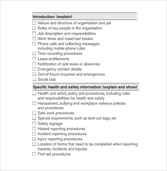 training checklist1