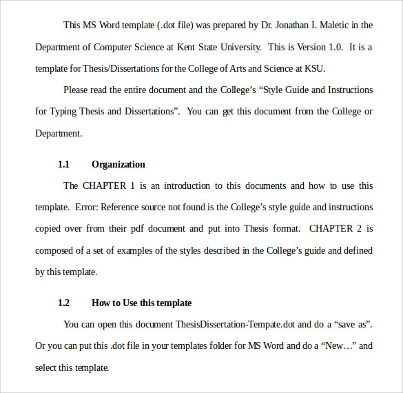 word download chapter summary template