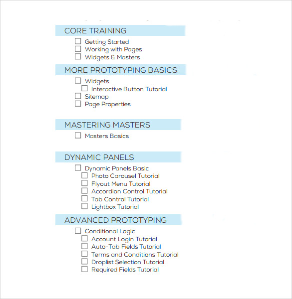 basic training checklist