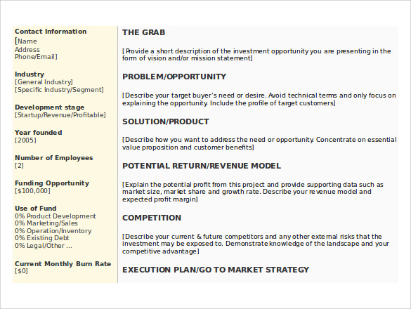 word download business summary template