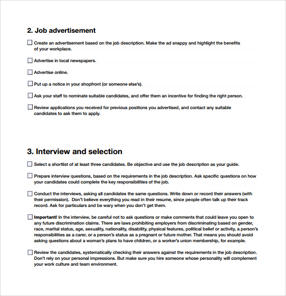 employe new hire checklist