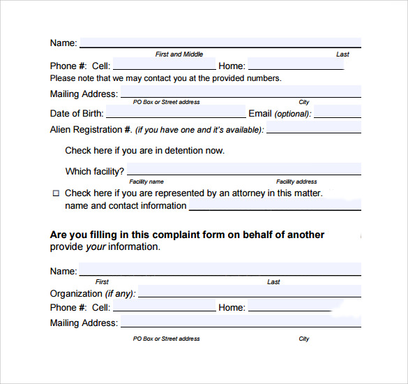 lawsuit complaint form