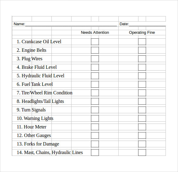 FREE 6+ Checklist Templates in Excel