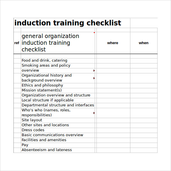 printable excel checklist template